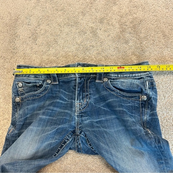 Miss me embroidered Crystal rhinestone pocket ankle skinny jeans Sz 28 - Picture 13 of 17